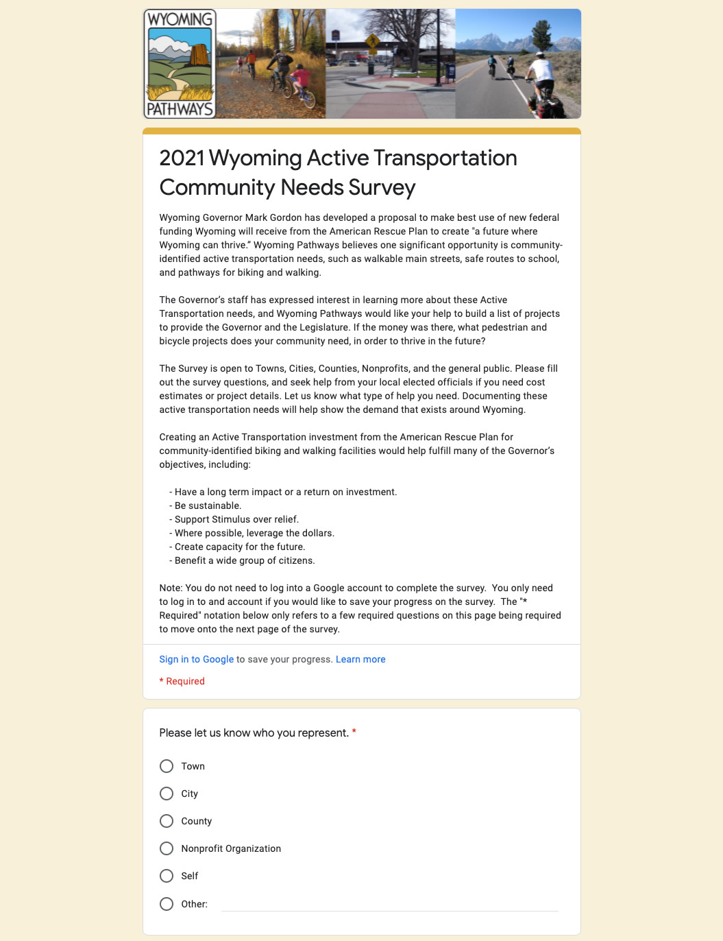 Wyoming Pathways' 2021 Wyoming Active Transportation Community Needs Survey